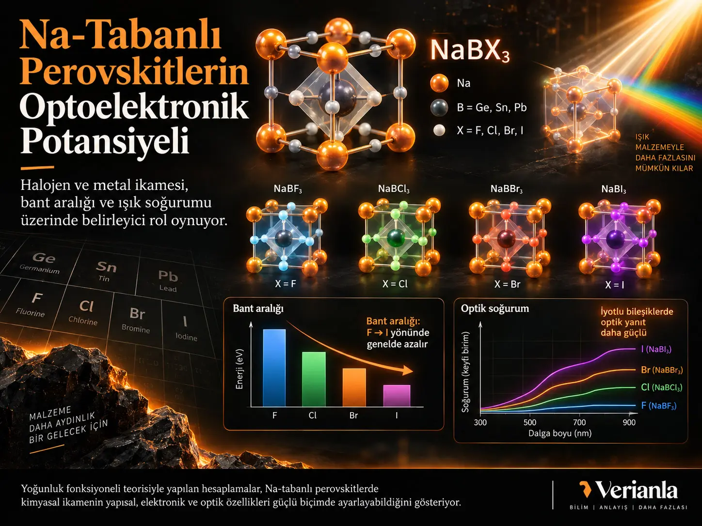Na-Tabanlı Perovskitlerin Potansiyeli: Halojen ve Metal İkamesinin Optoelektronik Özelliklere Etkisi