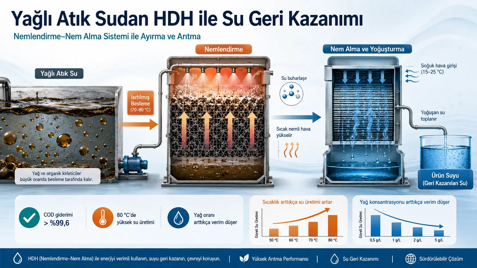 Nemlendirme–Nem Alma Sistemiyle Yağlı Atık Sudan Su Geri Kazanımı