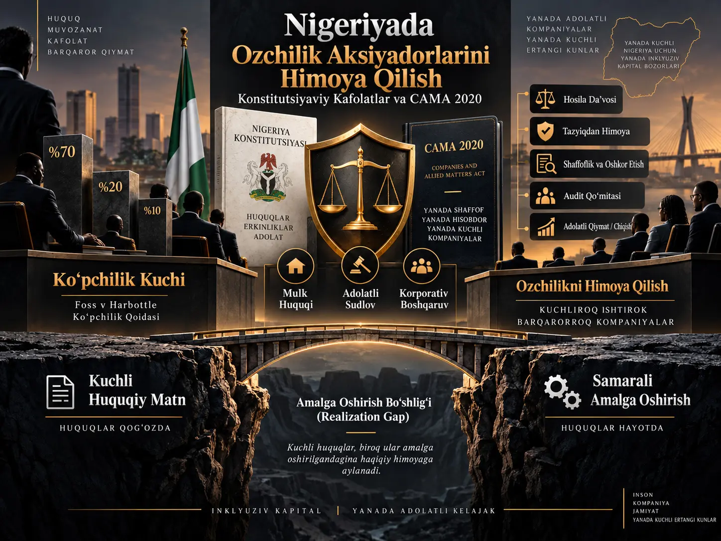 Nigeriyada Aksiyadorlar Huquqlari va Konstitutsiyaviy Kafolatlar: Companies and Allied Matters Act 2020 Doirasida Ozchilik Manfaatlarini Himoya Qilishning Tanqidiy Tahlili