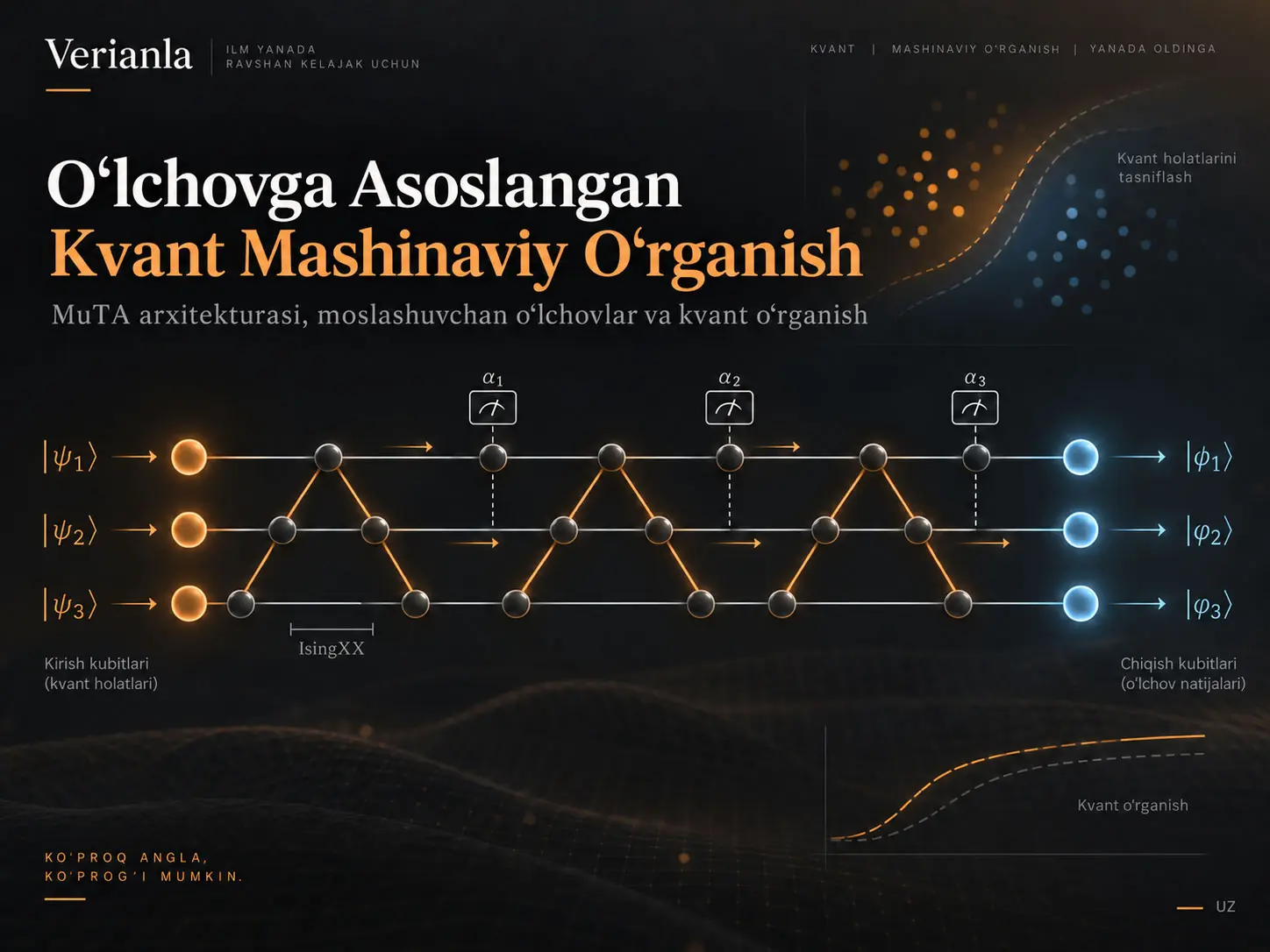 O‘lchovga Asoslangan Kvant Mashinaviy O‘rganish: MuTA Yordamida Universal, Sozlanadigan va Apparat Cheklovlariga Moslashtiriladigan Kvant Neyron Tarmoqlari