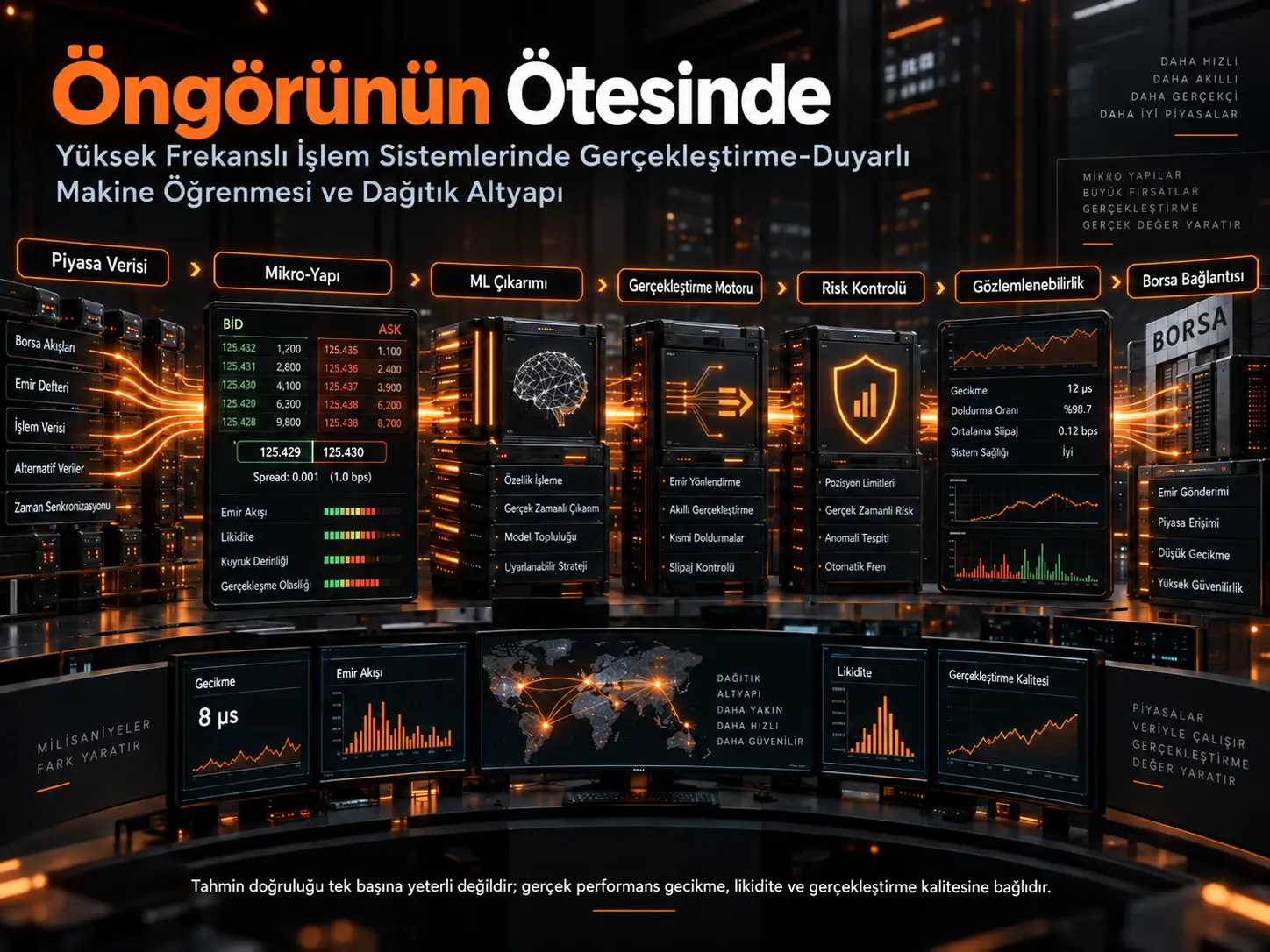 Öngörünün Ötesinde: Yüksek Frekanslı İşlem Sistemlerinde Gerçekleştirme-Duyarlı Makine Öğrenmesi ve Dağıtık Altyapı