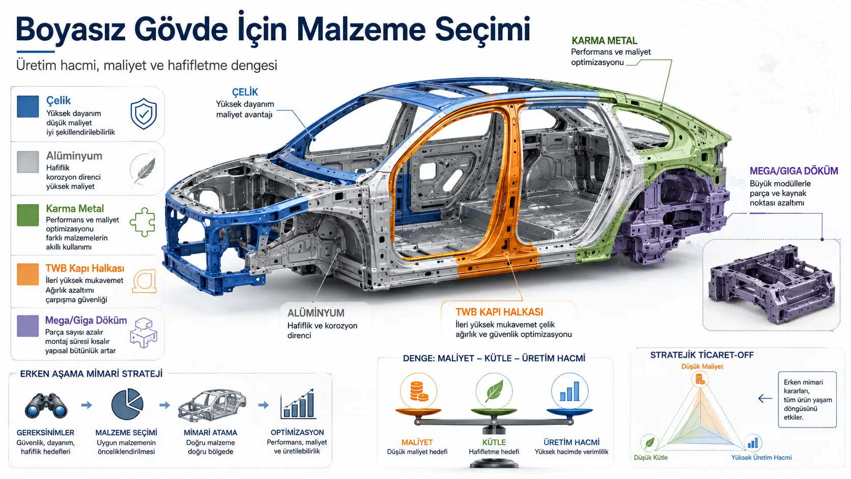 Otomotiv Boyasız Gövde Malzeme Seçimi: Erken Aşama Mimari Strateji