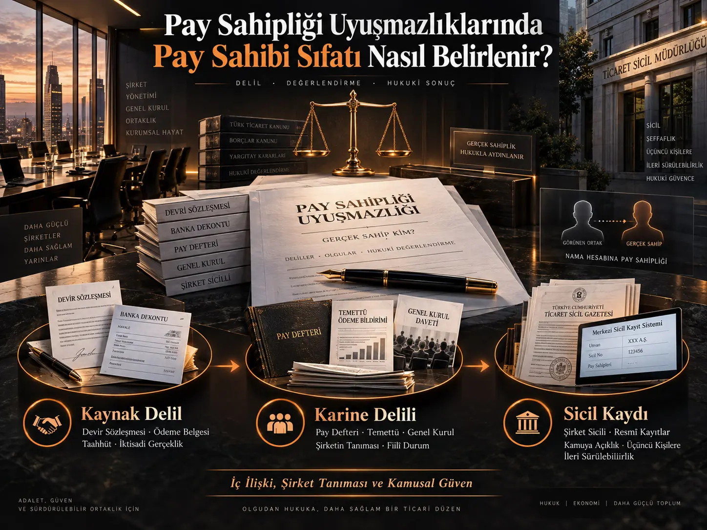 Pay Sahipliği Uyuşmazlıklarında Pay Sahibi Sıfatı Nasıl Belirlenir? Kaynak Delil, Karine Delili ve Üçüncü Kişilere Karşı İleri Sürülebilirlik