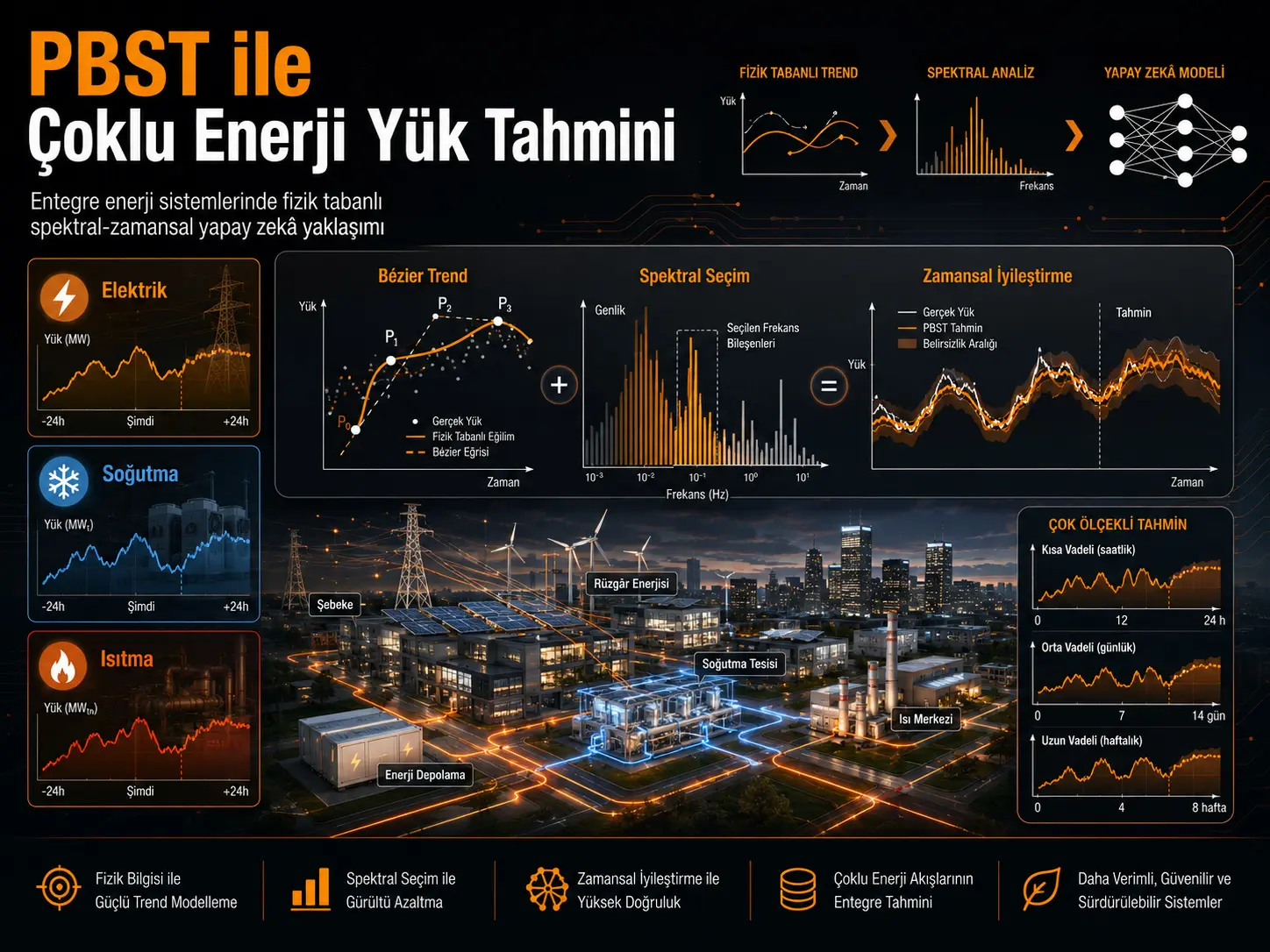 PBST: Integratsiyalashgan energiya tizimlarida ko‘p energiyali yuk prognozi uchun Fizika-Bézier Spektral-Vaqt Tarmog‘i