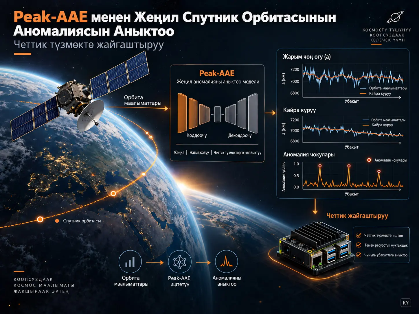 Peak-AAE Негизиндеги Жеңил Спутник Орбитасынын Аномалиясын Аныктоо жана Четтик Түзмөктө Жайгаштыруу