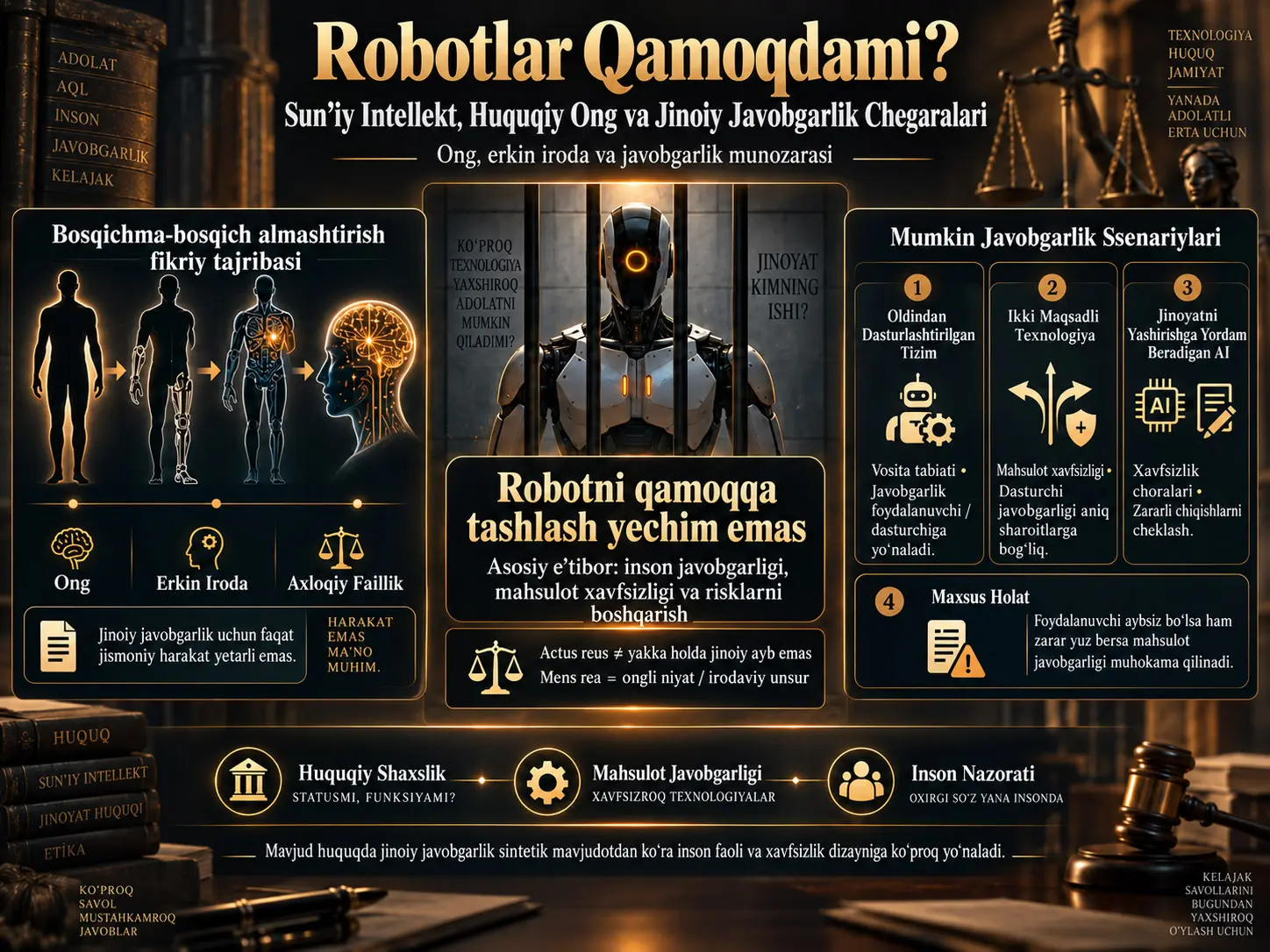 Robotlar Qamoqdami? Sun’iy Intellekt, Huquqiy Ong va Jinoiy Javobgarlik Chegaralari