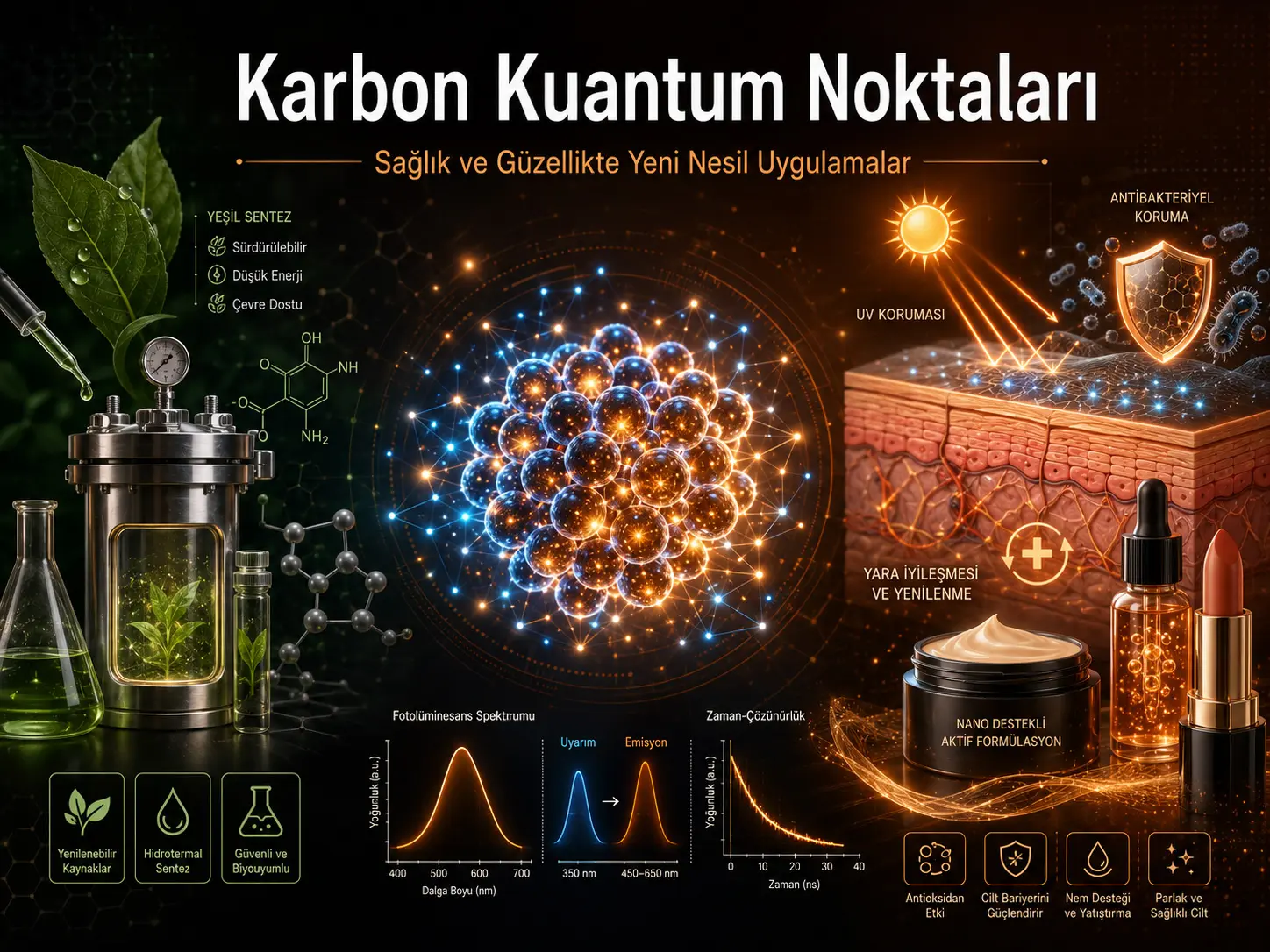 Sog‘liq va Go‘zallik Ilovalari uchun Yangi Avlod Uglerod Asosidagi Kvant Nuqtalari