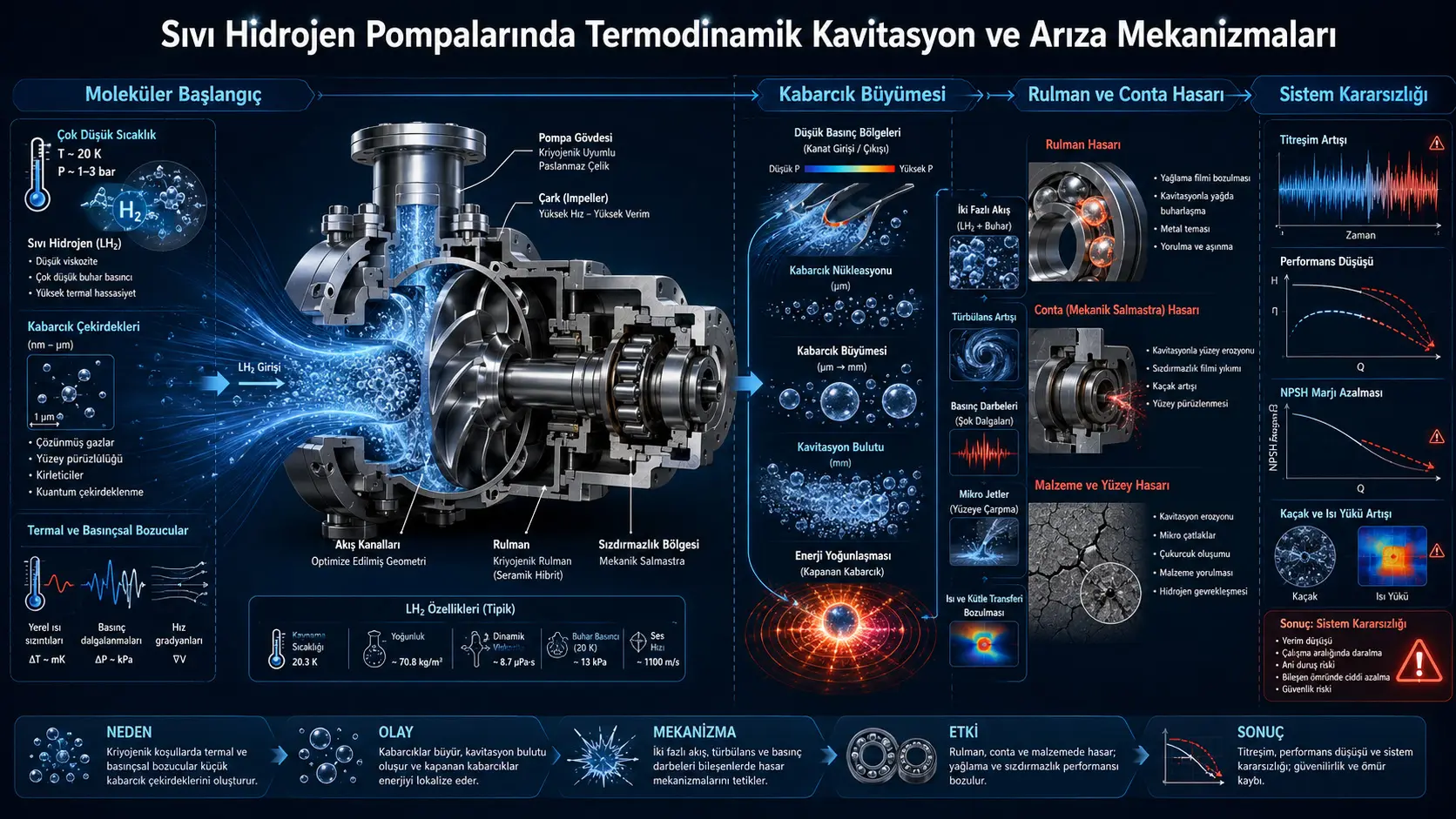 Sıvı Hidrojen Pompalarında Termodinamiğin Baskın Olduğu Kavitasyon ve Arıza Mekanizmalarının Çapraz Ölçekli Derlemesi