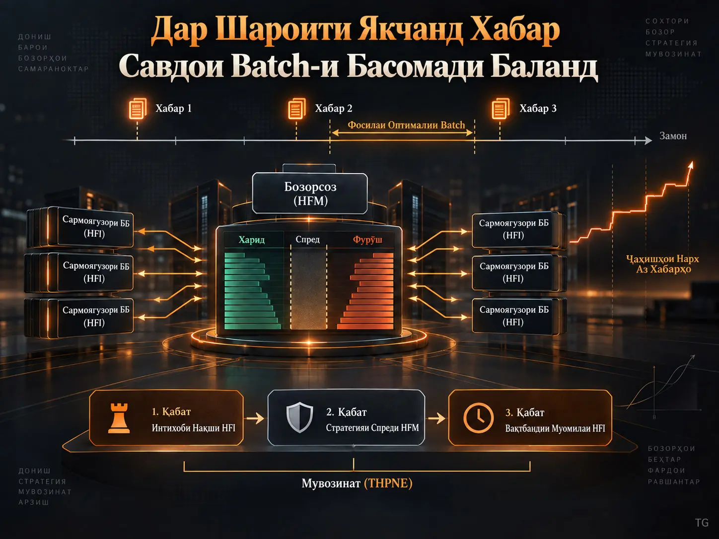 Стратегияҳои Оптималӣ дар Савдои Batch-и Басомади Баланд бо Вуруди Якчанд Хабар