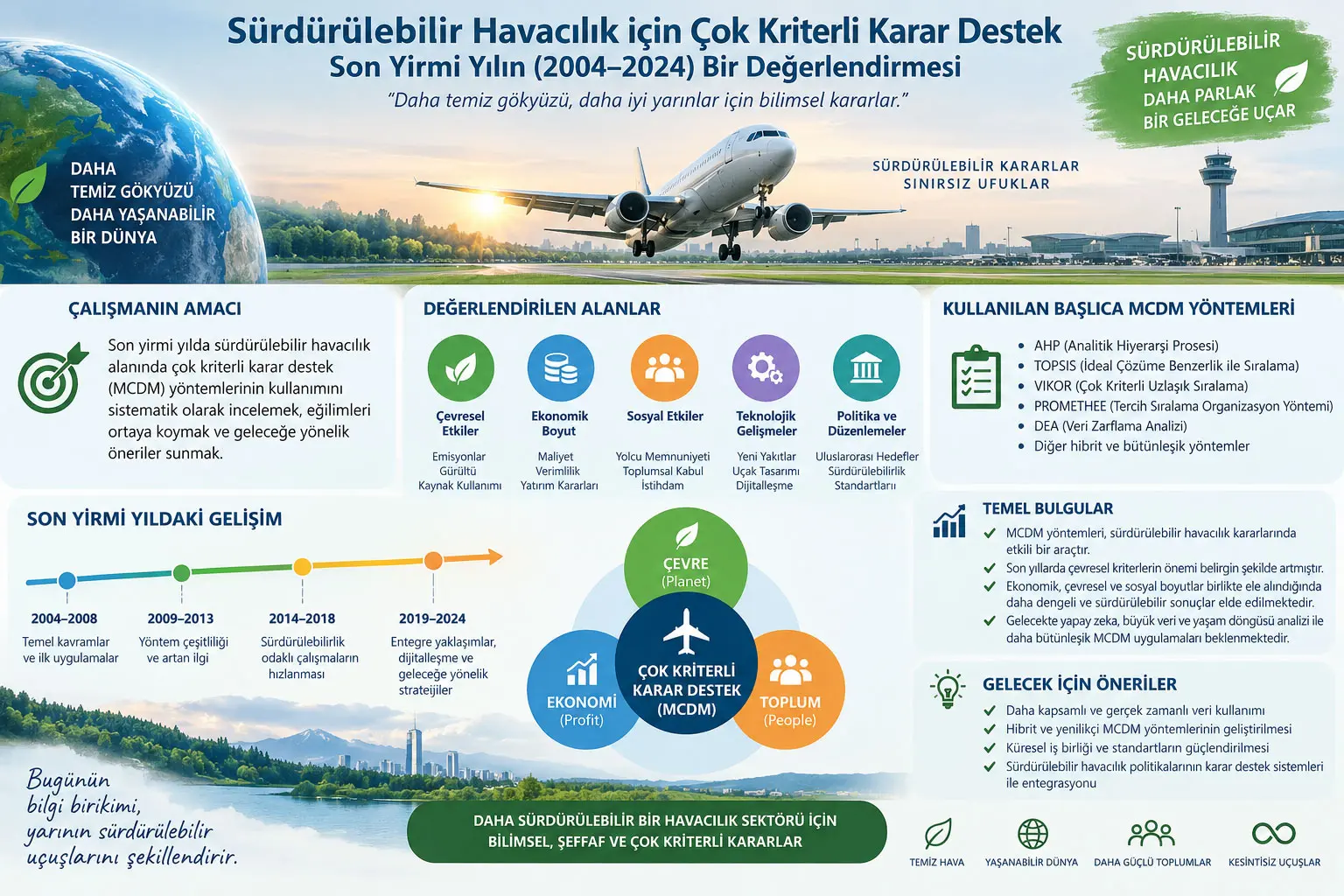 Sürdürülebilir Havacılık için Çok Kriterli Karar Desteği: Yirmi Yıllık Bir İnceleme