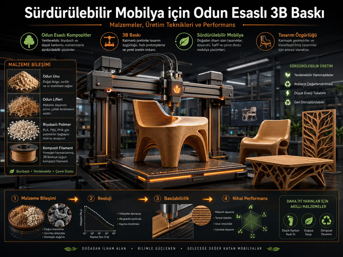 Barqaror mebellarni qatlamli ishlab chiqarish uchun yogʻoch asosli kompozitlar: materiallar, ishlov berish texnikalari va samaradorlik boʻyicha sharh