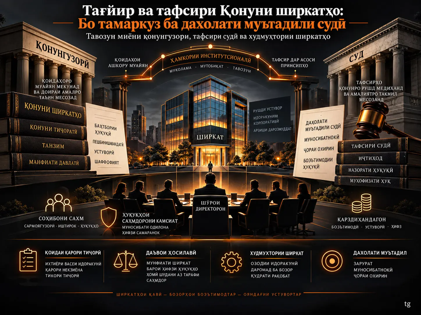 Тағйир ва тафсири Қонуни ширкатҳо: Бо тамаркуз ба дахолати муътадили судӣ