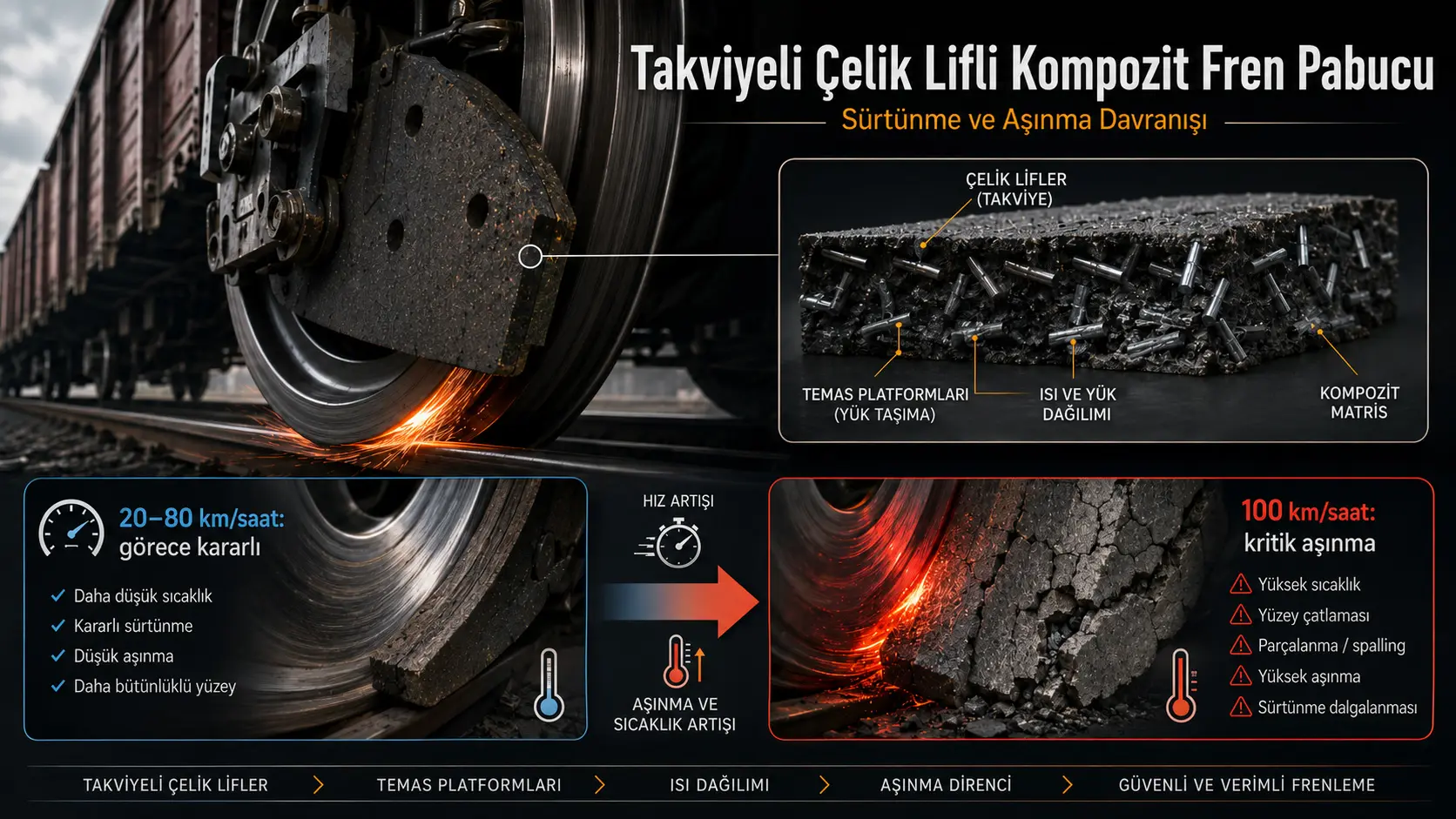 Takviyeli Çelik Lif İçeren Genel Yük Treni Kompozit Fren Pabuçlarının Sürtünme ve Aşınma Davranışı