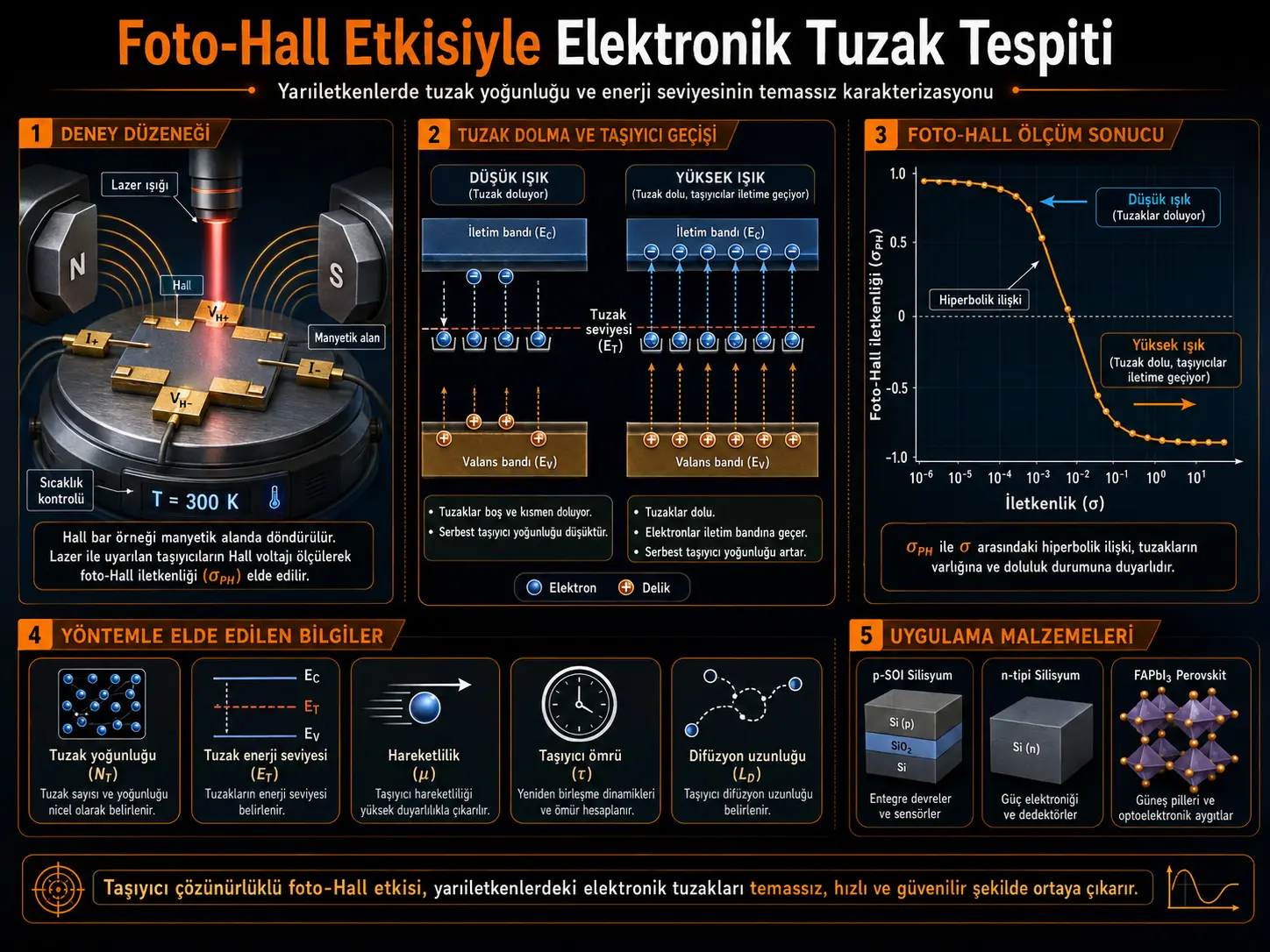 Taşıyıcı Çözünürlüklü Foto-Hall Etkisiyle Elektronik Tuzakların Tespiti