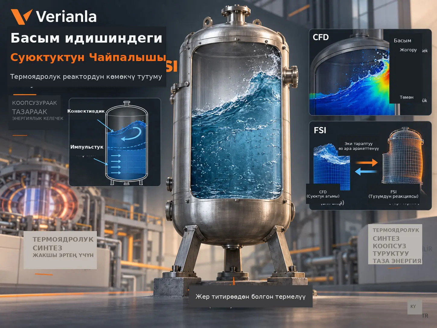 Термоядролук Синтез Реакторунун Көмөкчү Тутумуна Тиешелүү Басым Идишиндеги Суюктуктун Чайпалышын Моделдөө