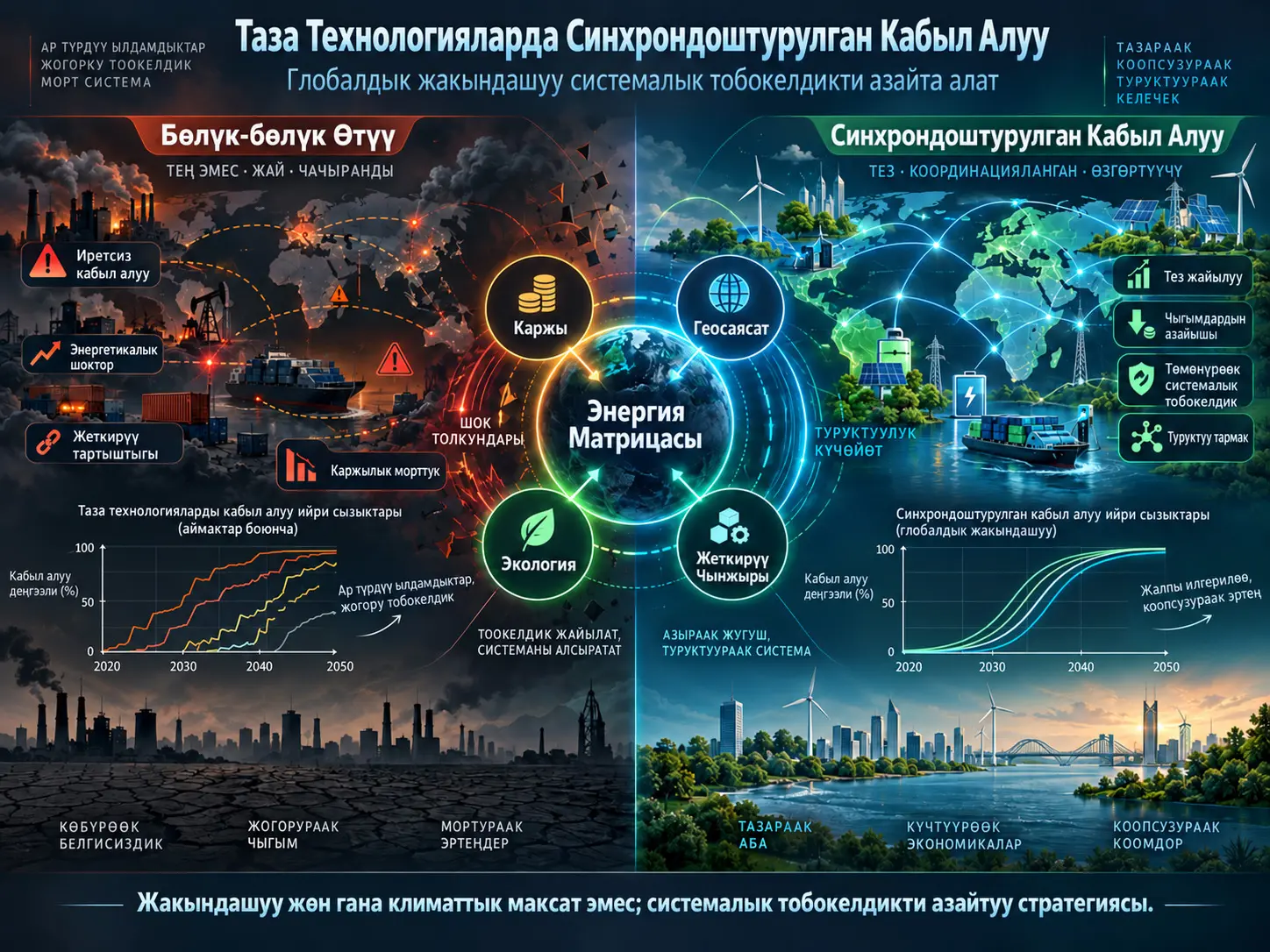 Тобокелдикти Азайтуу Стратегиясы Катары Жакындашуу: Таза Технологияларды Дүйнөлүк Масштабда Синхрондуу Кабыл Алуу Системалык Тобокелдикти Кантип Азайта Алат?