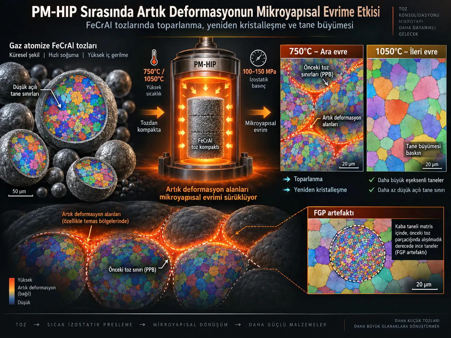 Toz Metalurjisi Sıcak İzostatik Preslemede Artık Deformasyon Alanlarının Mikroyapısal Evrime Etkisi