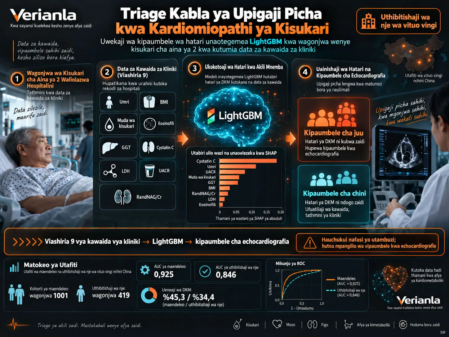 Triage Kabla ya Upigaji Picha kwa Kardiomiopathi ya Kisukari katika Kisukari cha Aina ya 2: Uthibitishaji wa Nje wa Vituo Vingi wa Modeli ya LightGBM kwa Data za Kawaida za Kliniki