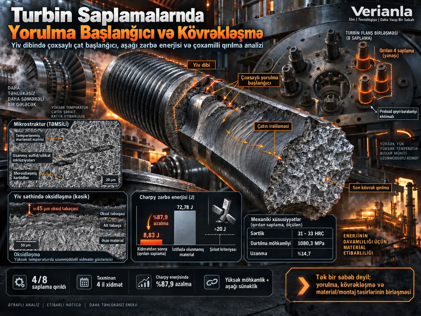 Turbin Saplamalarında Yorulma Başlanğıcı və Kövrəkləşmənin Birləşmiş Təsiri ilə Yaranan Qırılma