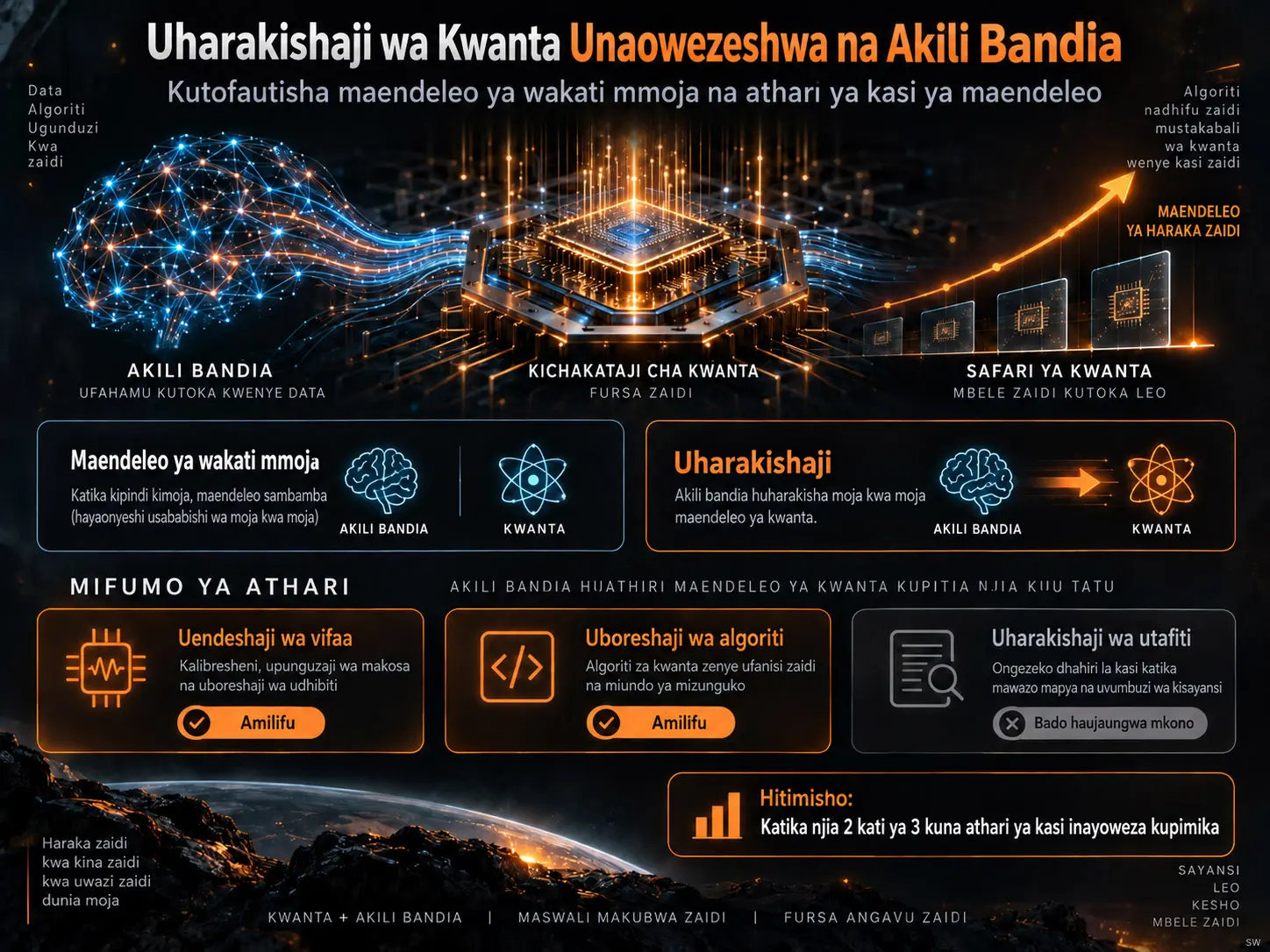 Uharakishaji wa Quantum Unaosaidiwa na Akili Bandia: Kutofautisha Maendeleo Sambamba na Athari ya Kasi ya Maendeleo
