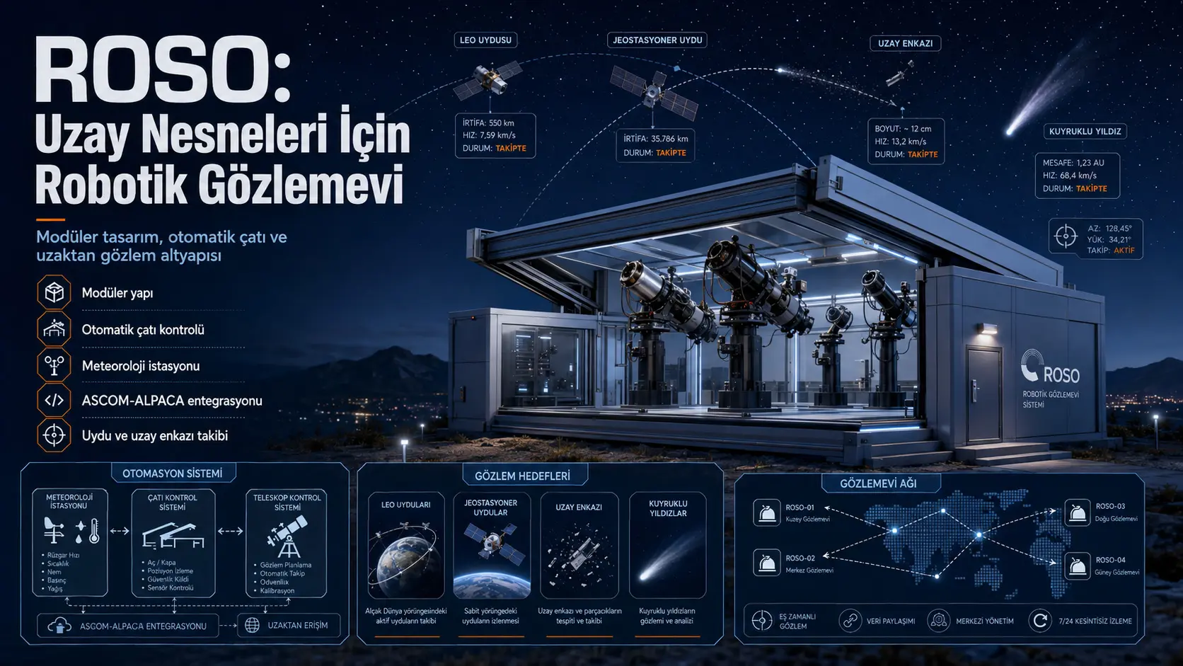 Kosmik obyektlar robotik observatoriyasini (ROSO) tashkil etish bo‘yicha aniqlash va rivojlanish