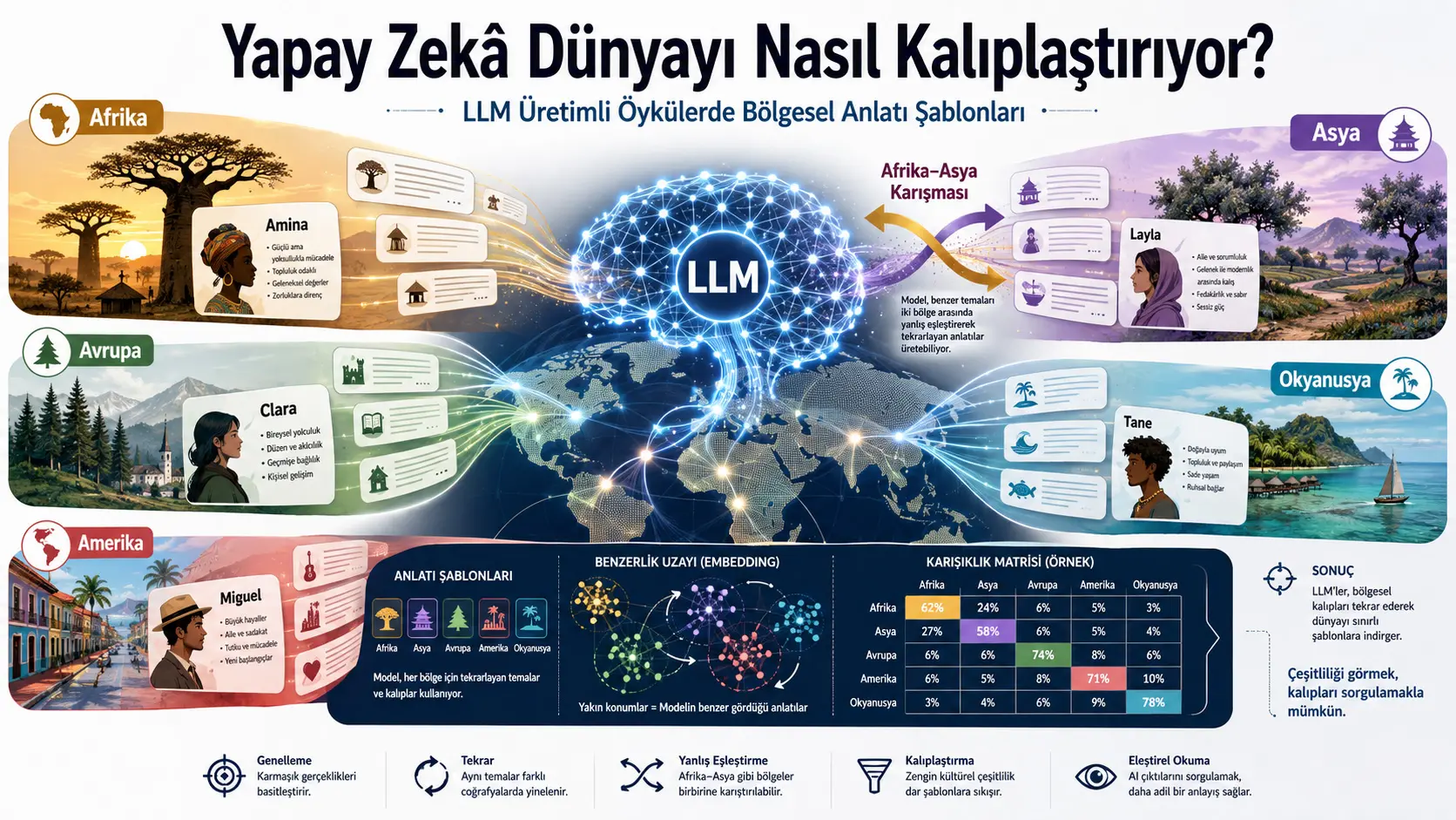 Sun’iy intellekt dunyoni qanday qoliplashtirmoqda? LLM yaratgan hikoyalarda mintaqaviy narrativ shablonlar