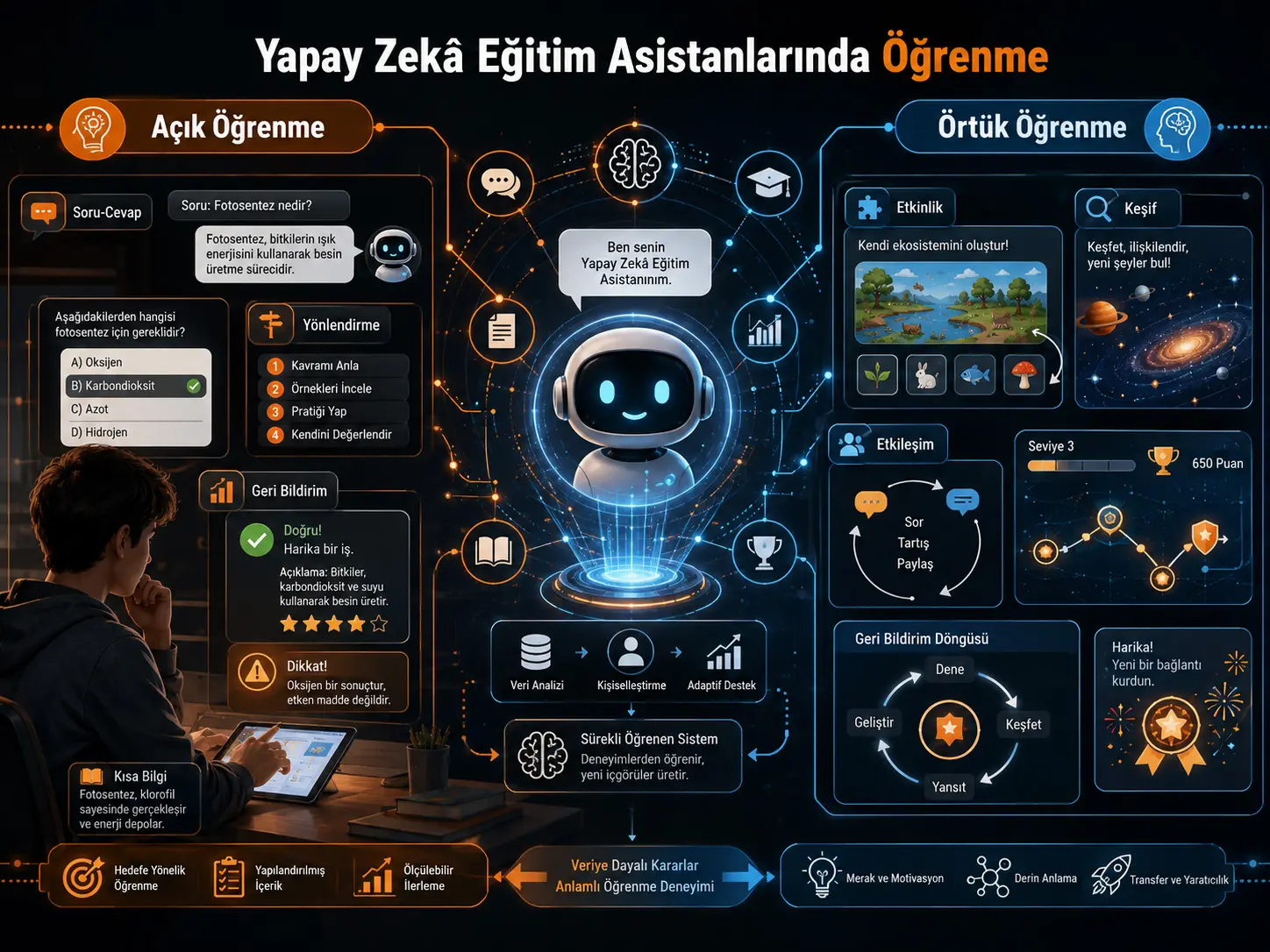 Sun’iy Intellekt Ta’lim Assistentlarida Ochiq va Yashirin O‘rganish Mexanizmlari: Tizimli Sharh