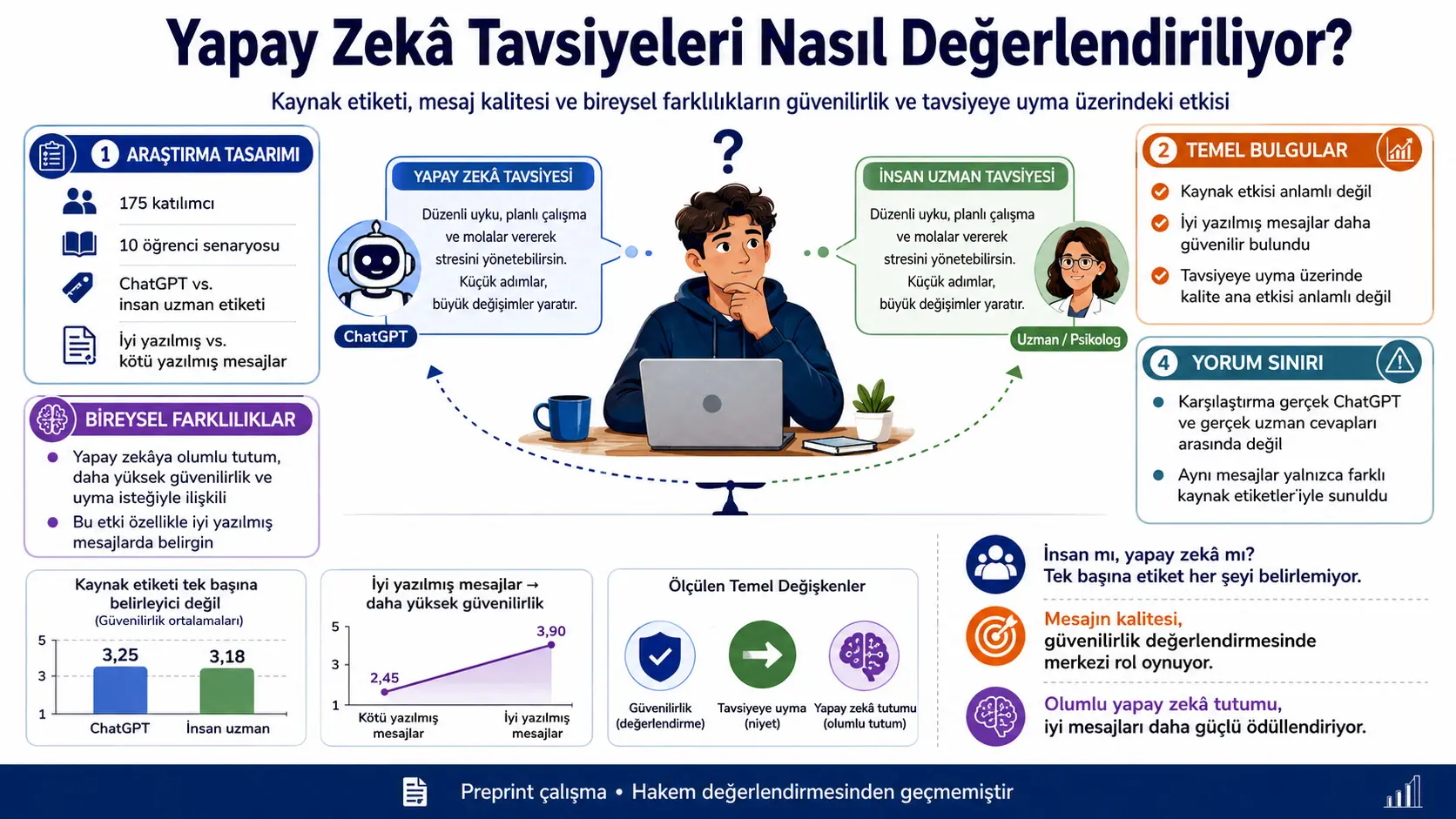 Sun’iy intellekt tavsiyalari qanday baholanadi? Manba yorlig‘i, xabar sifati va individual farqlar