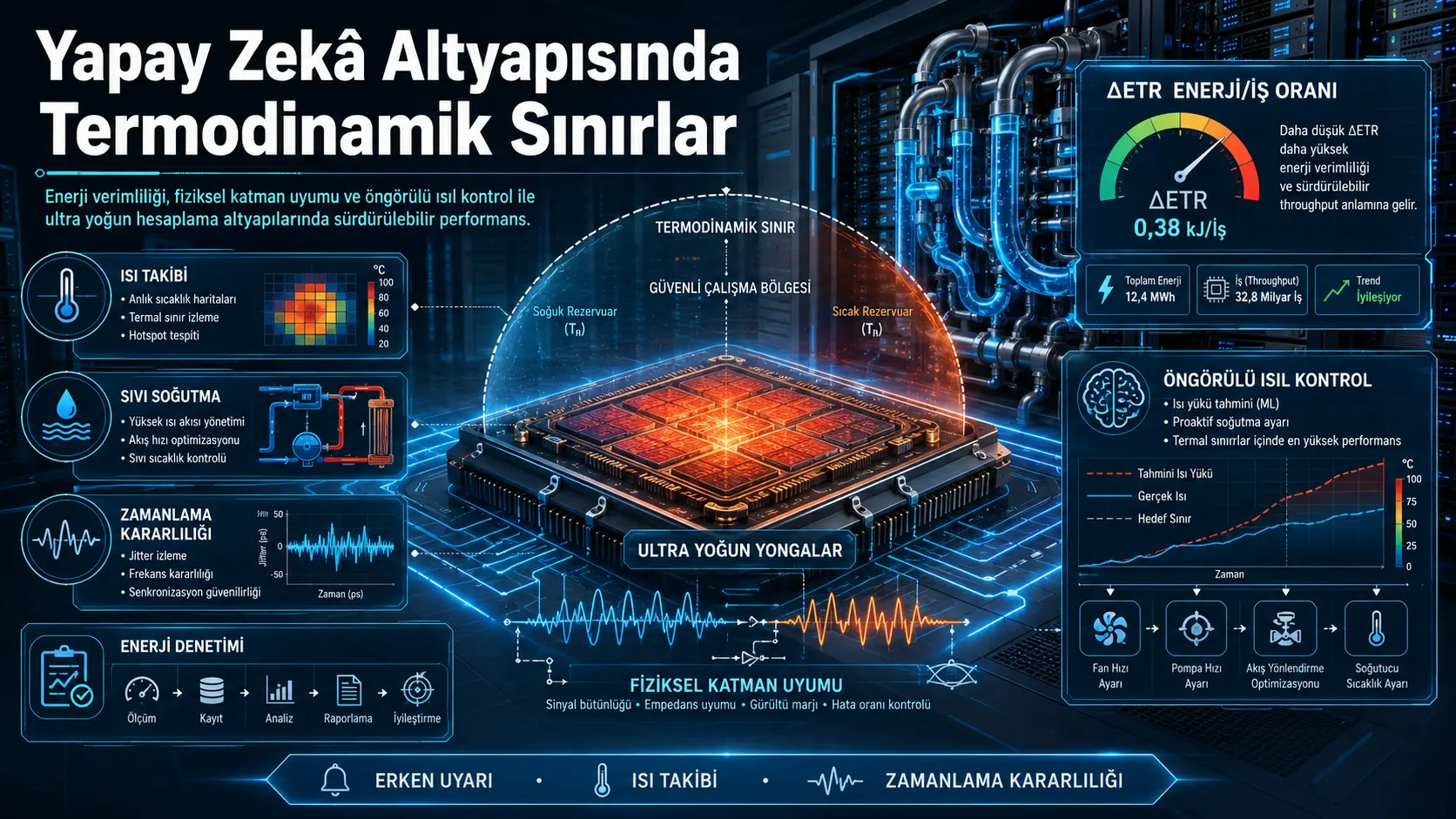 Yapay Zekâ Veri Merkezlerinde Termodinamik Sınırlar: ΔETR ve Fiziksel Katmanlı Isıl Kontrol Önerisi