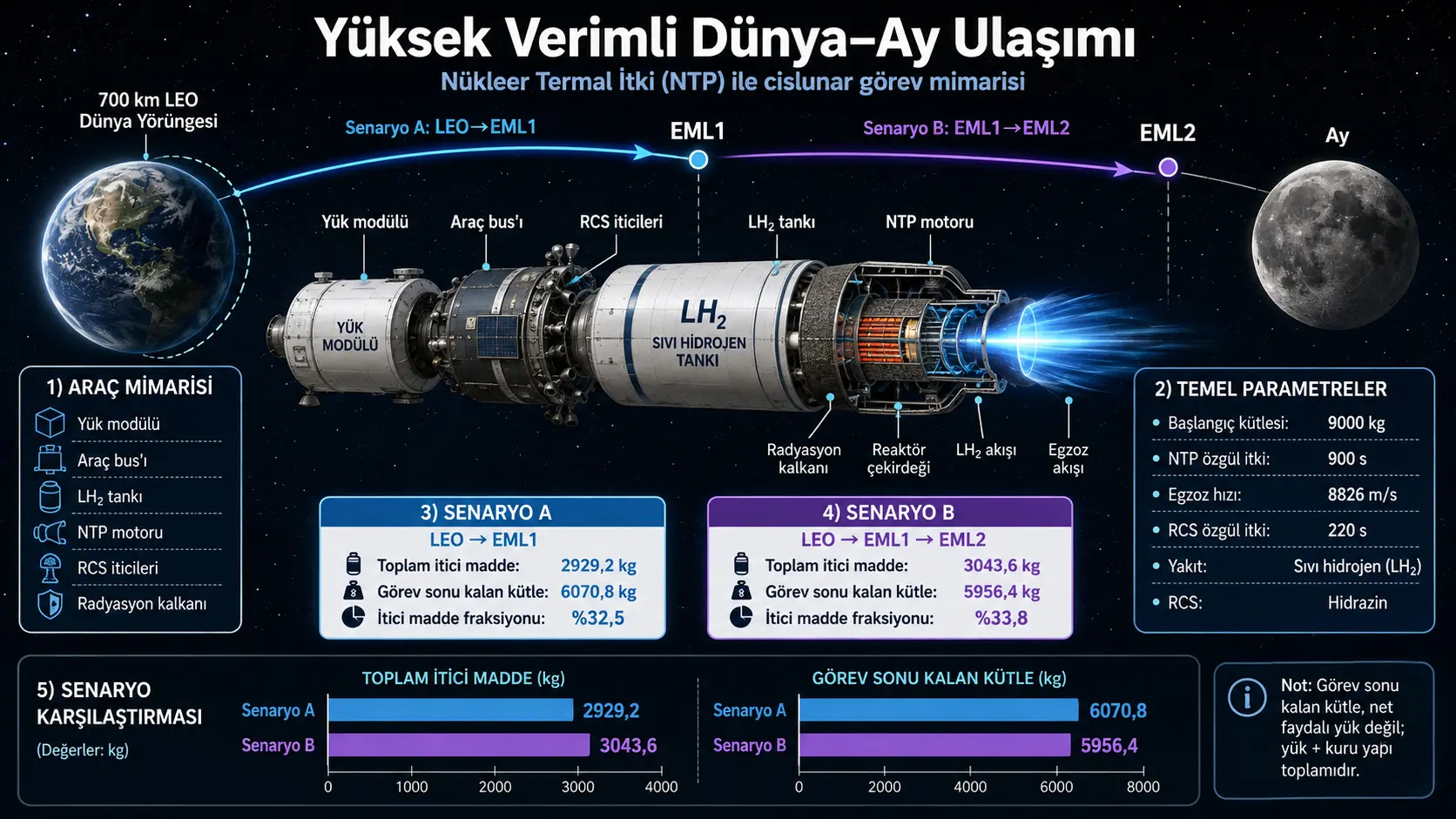 Yuqori samarali Yer–Oy transportini ta’minlash: yadroviy issiqlik harakatlantirish tizimlariga asoslangan missiya arxitekturasi tadqiqoti