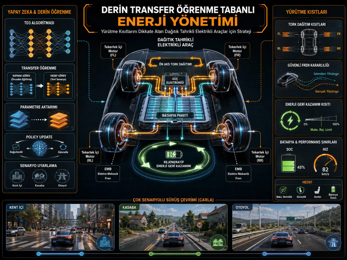 Ijro Cheklovlarini Hisobga Olgan Taqsimlangan Yuritmali Elektr Transport Vositalari Uchun Chuqur Transfer O‘rganishga Asoslangan Energiya Boshqaruv Strategiyasi