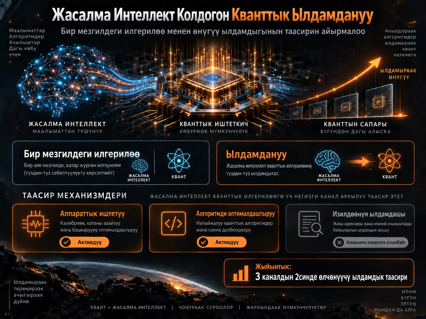 Жасалма Интеллект Колдогон Кванттык Ылдамдануу: Бир Убактагы Өнүгүү менен Өнүгүү-Ылдамдыгынын Таасирин Айырмалоо
