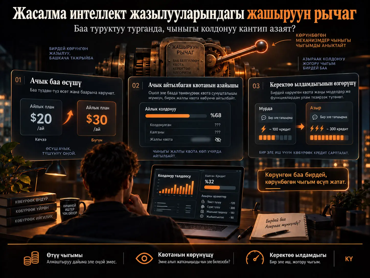 Жасалма Интеллект Жазылууларындагы Көрүнбөгөн Баа Өсүшү: Квота, Керектөө Ылдамдыгы жана Өтүү Чыгымдары Чыгымды Колдонуучуга Кантип Өткөрүшү Мүмкүн?