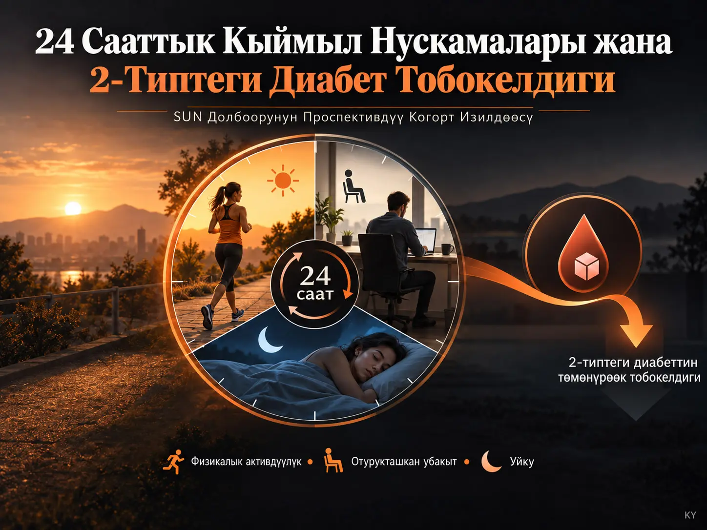 24 Сааттык Кыймыл Нускамаларына Шайкештик жана 2-Типтеги Диабет Тобокелдиги: SUN Долбоорунун Проспективдүү Когорт Жыйынтыктары