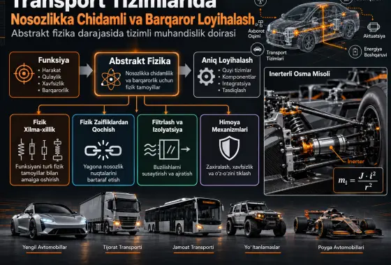 Abstrakt Fizika Darajasida Transport Tizimlarini Nosozlikka Chidamli va Barqaror Loyihalash