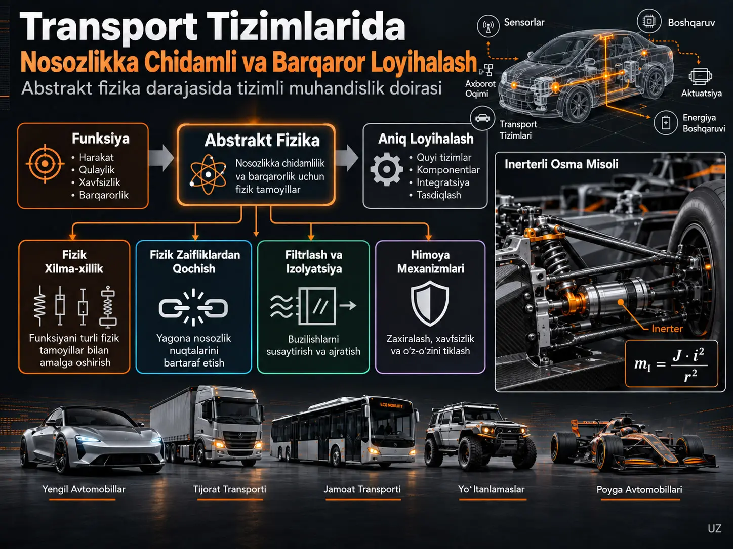 Abstrakt Fizika Darajasida Transport Tizimlarini Nosozlikka Chidamli va Barqaror Loyihalash