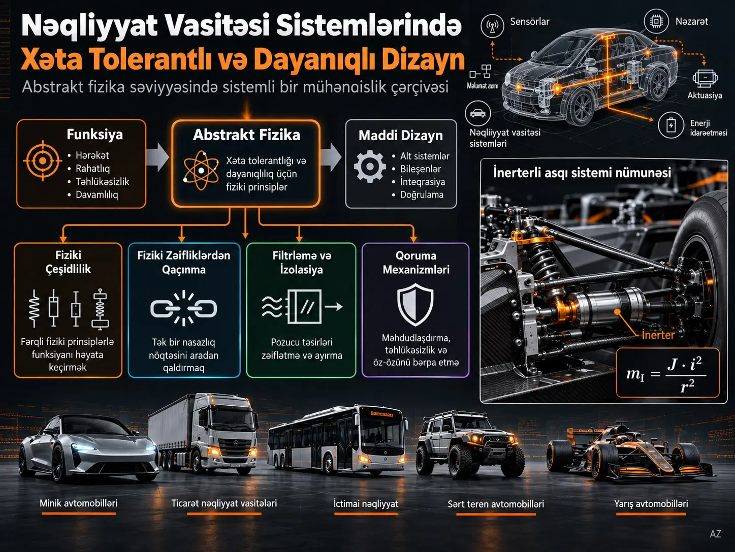 Abstrakt Fizika Səviyyəsində Nəqliyyat Vasitəsi Sistemlərinin Nasazlığa Davamlı və Dayanıqlı Dizaynı