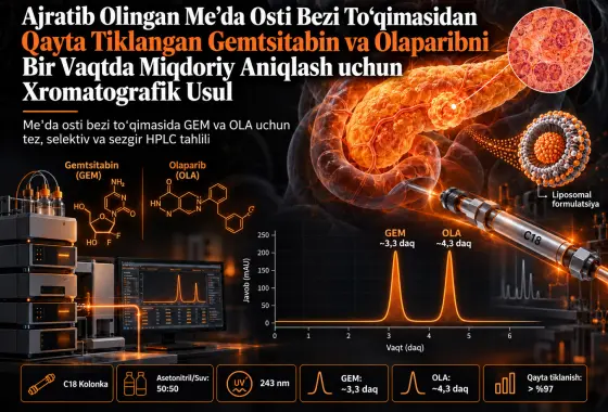 Ajratib Olingan Me’da Osti Bezi To‘qimasidan Qayta Tiklangan Gemtsitabin va Olaparibni Bir Vaqtda Miqdoriy Aniqlash uchun Xromatografik Usul