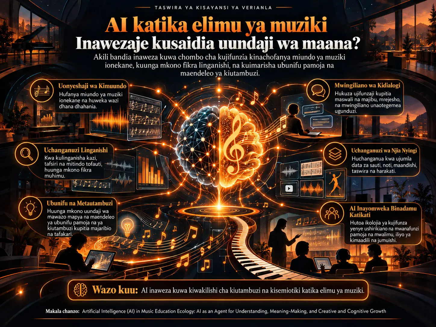 Akili Bandia katika Ikolojia ya Elimu ya Muziki: AI kama Wakala wa Kuelewa, Kujenga Maana, na Ukuaji wa Ubunifu na Utambuzi