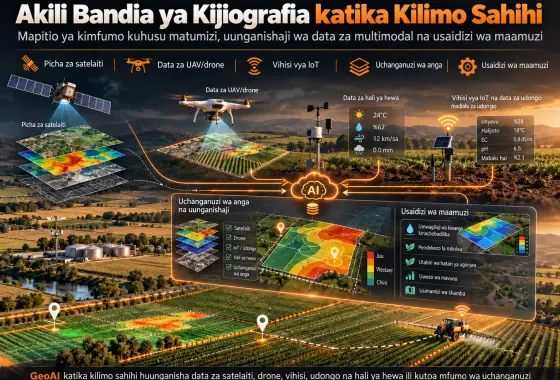 Akili Bandia ya Kijiografia katika Kilimo Sahihi: Mapitio ya Kimfumo ya Matumizi, Uunganishaji wa Data za Multimodal na Usaidizi wa Maamuzi