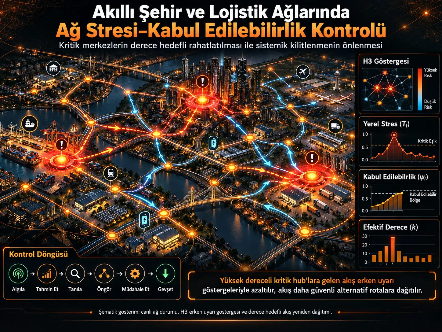Akıllı Şehir ve Lojistik Ağlarında Ağ Stresi–Kabul Edilebilirlik Kontrolü