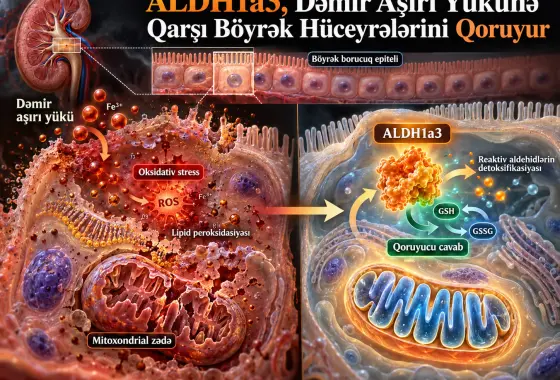 ALDH1a3, Dəmir Aşırı Yüklənməsinin Səbəb Olduğu Oksidativ Stress və Mitoxondrial Pozulmaya Qarşı Böyrək Borucuq Epitel Hüceyrələrini Qoruyur