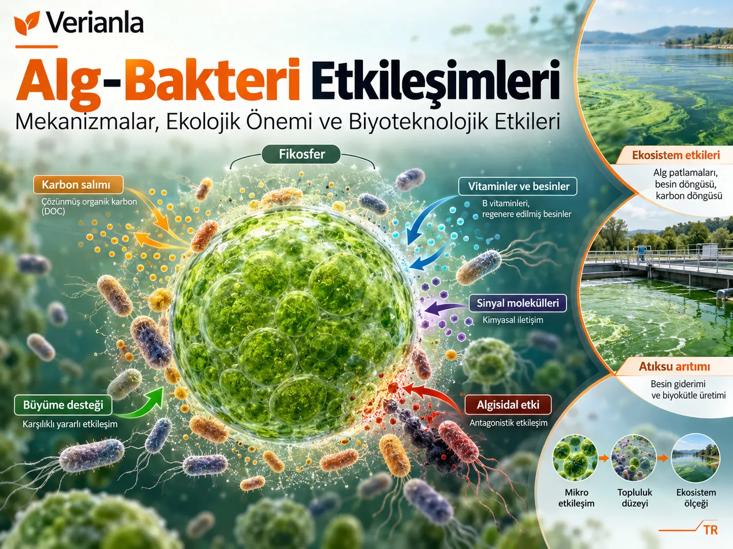 Alg–Bakteri Etkileşimleri: Mekanizmalar, Ekolojik Önemi ve Biyoteknolojik Etkileri
