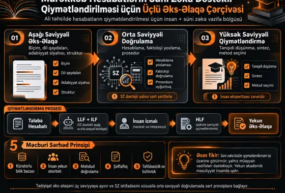 Ali Təhsildə Mürəkkəb Hesabatların Süni Zəka Dəstəkli Qiymətləndirilməsi üçün Üçlü Əks-Əlaqə Çərçivəsi