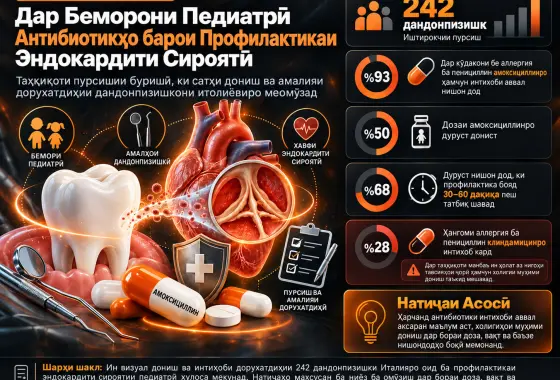 Антибиотикҳо барои Профилактикаи Эндокардити Сироятӣ дар Беморони Педиатрӣ: Дониш ва Амалияи Дорухатдиҳии Дандонпизишкони Итолиёвӣ