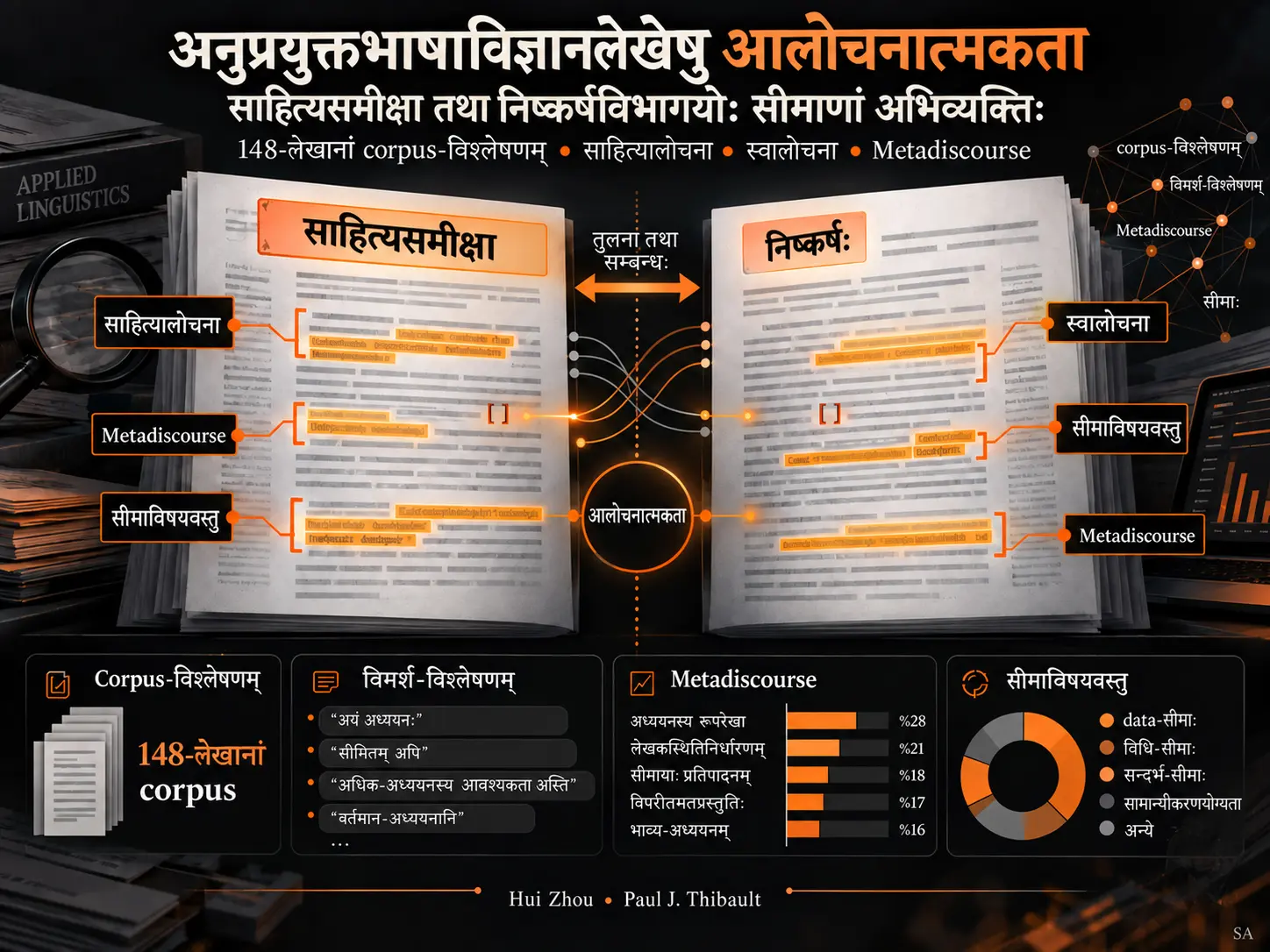 अनुप्रयुक्तभाषाविज्ञानस्य शोधलेखेषु साहित्यसमीक्षा-निष्कर्षविभागयोः आलोचनात्मकतायाः अभिव्यक्तिः