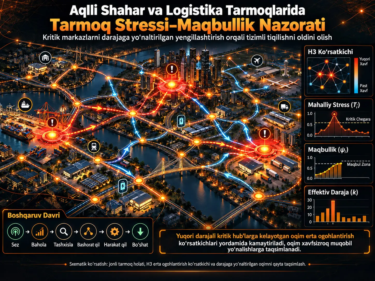 Aqlli Shahar va Logistika Tarmoqlarida Tarmoq Stressi–Maqbullik Nazorati