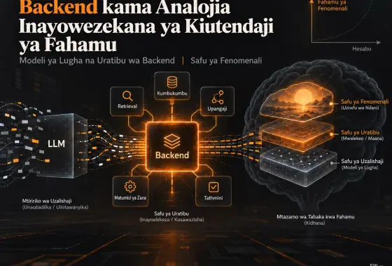 Backend kama Analojia Inayowezekana ya Kiutendaji ya Fahamu: Kuelekeza Umakini kutoka Modeli ya Lugha hadi Safu ya Uratibu