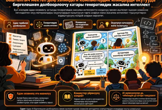 Башталгыч мектеп деңгээлиндеги компьютердик илимдерди окутууда биргелешкен долбоорлоочу катары генеративдик жасалма интеллект