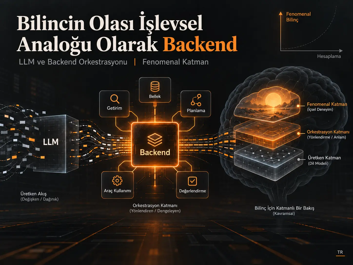 Bilincin Olası İşlevsel Bir Analoğu Olarak Arka Uç: Dikkati Dil Modelinden Orkestrasyon Katmanına Yönlendirmek